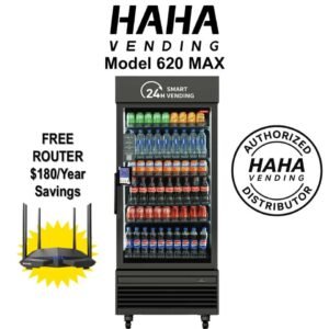 HAHA AI Vending Machine Max (US620CT) Smart Cooler – Tap, Grab & Go™ Cashless Vending Machine