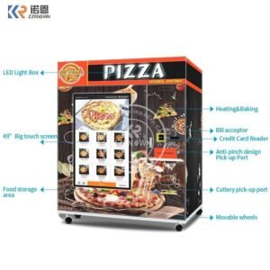 Pizza Vending Machine Hot Food Vending Machine With 55inch Touch Screen On The Machine With Coin
