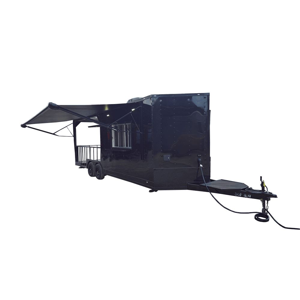 8.5′ X 24′ Black Concession Trailer Kettle Corn Event Catering