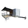 8.5 x 24 White Stage Trailer with 16-foot hoist stage and retractable awning