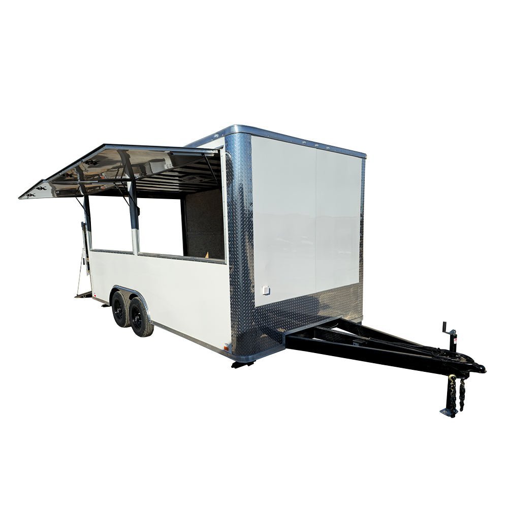 8.5′ X 18′ White Marketing Event Concession Trailer