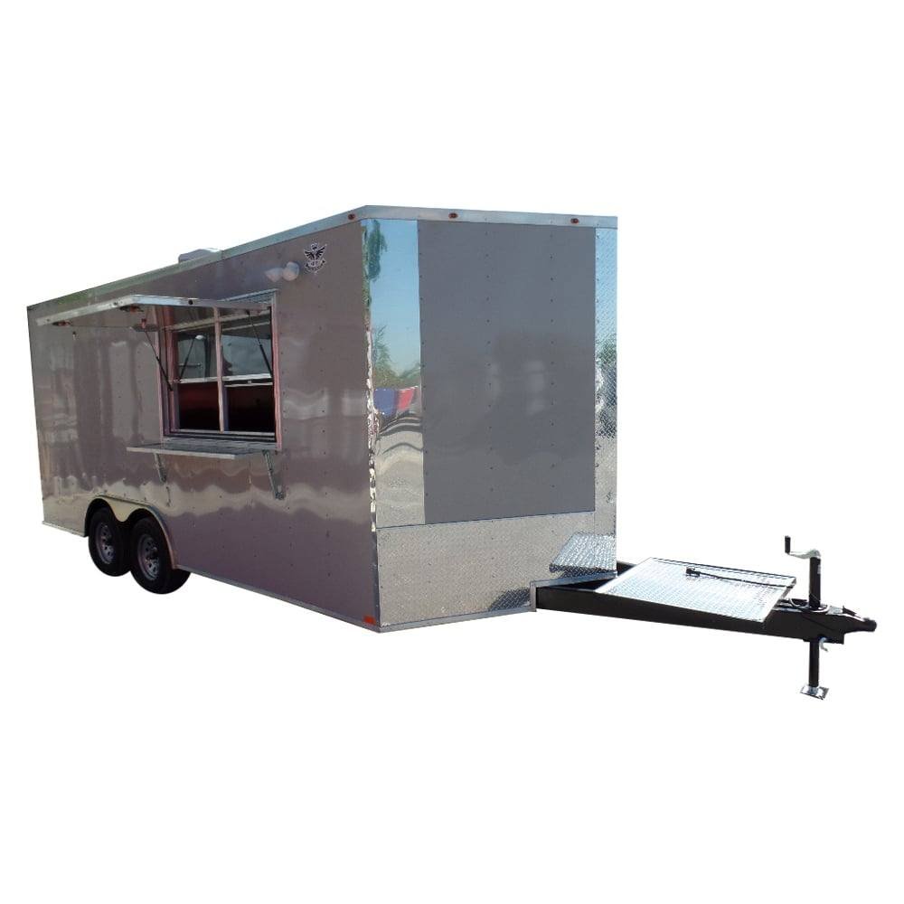8.5′ x 18′ Concession Trailer Dove Grey Food Event Catering