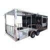8.5 x 20 black catering trailer BBQ-ready event kitchen