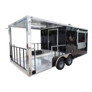 8.5' x 20' Concession Trailer Black BBQ Food Event Catering