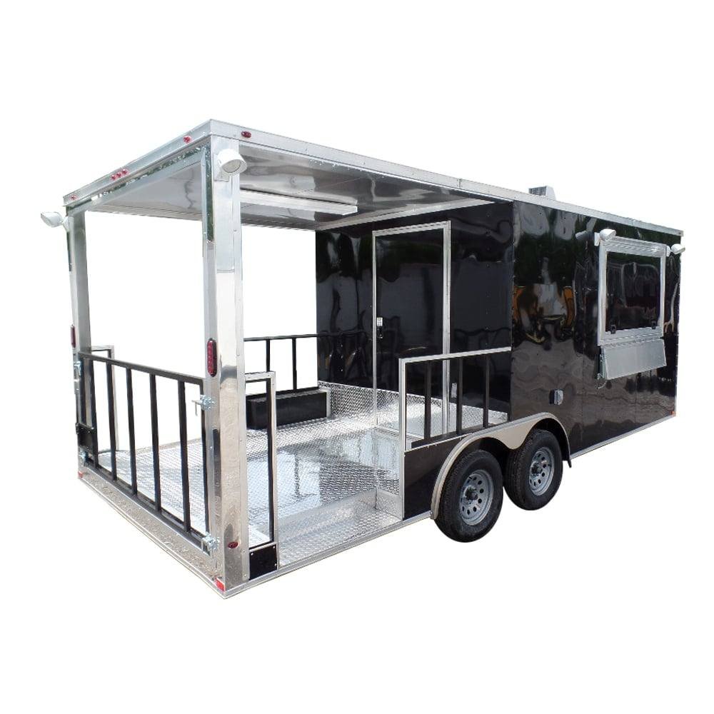 8.5′ x 20′ Concession Trailer Black BBQ Food Event Catering