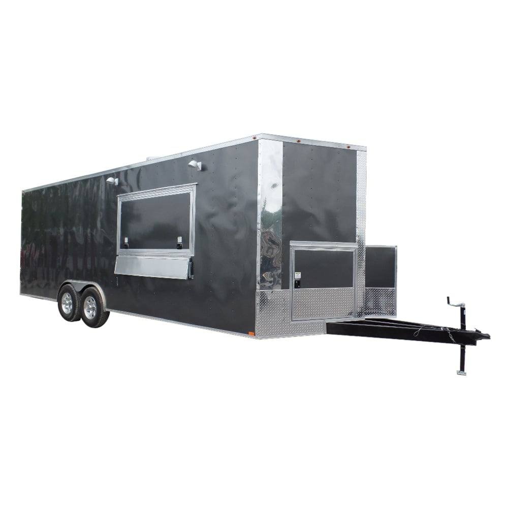 8.5′ x 24′ Food Concession Trailer Charcoal Gray With Appliances
