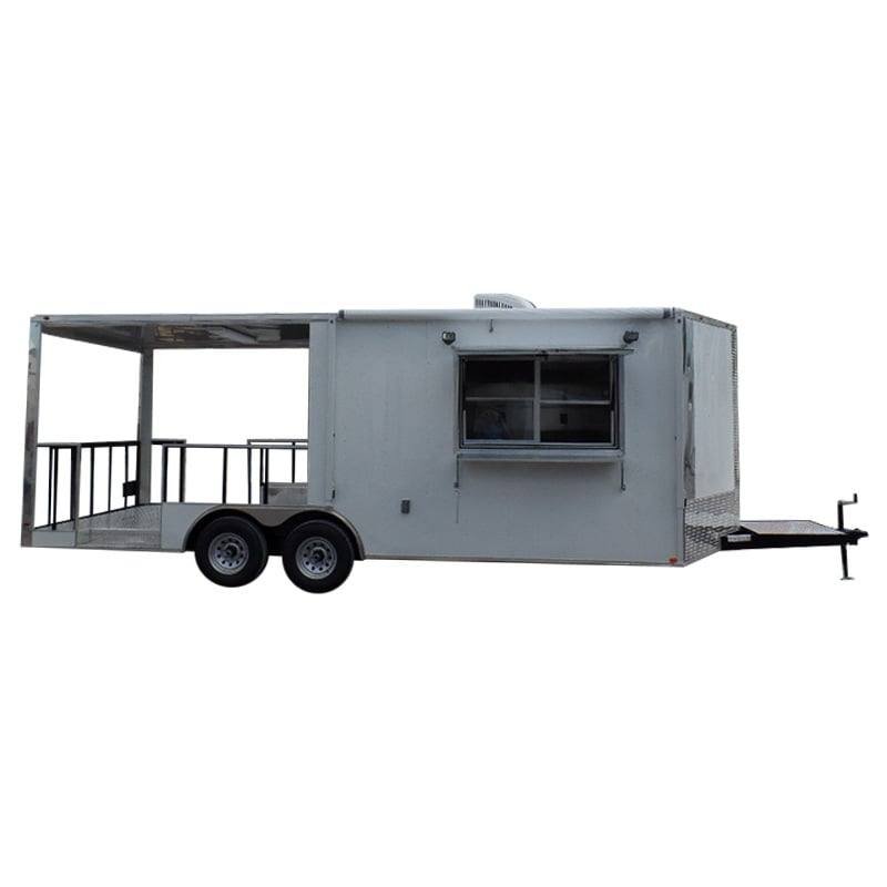 8.5′ x 22′ Concession Trailer White BBQ Food Event Catering