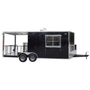 8.5' x 20' Concession BBQ Food Trailer Black With Appliances