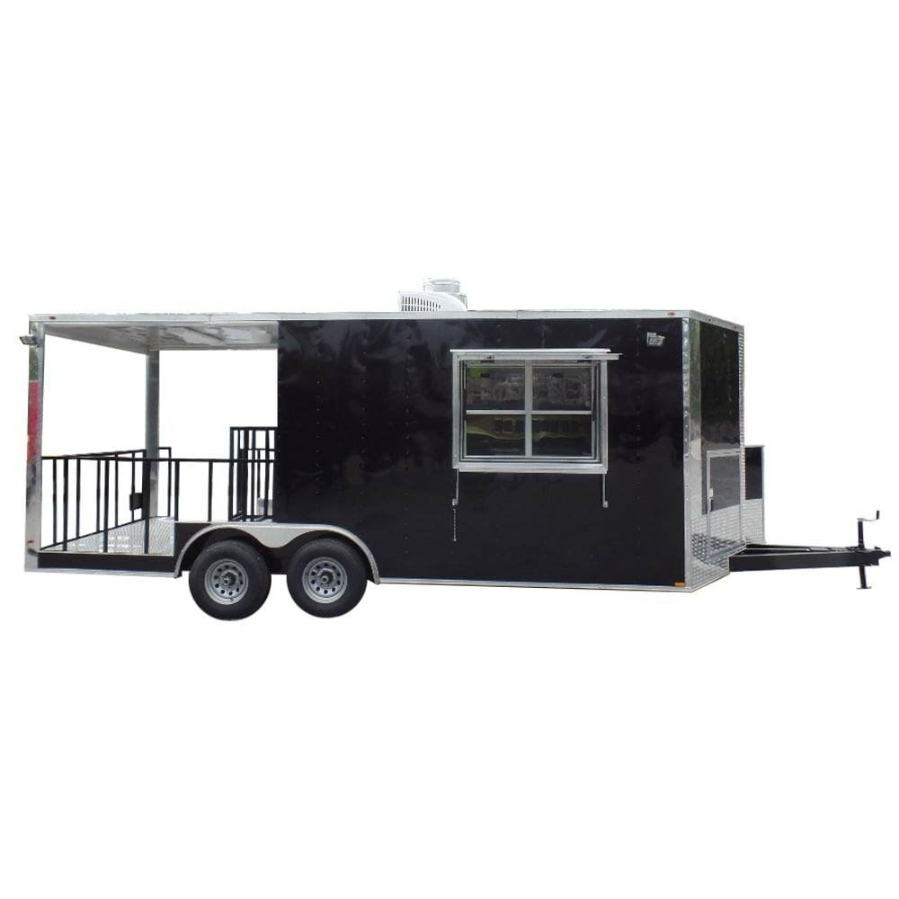 8.5′ x 20′ Concession BBQ Food Trailer Black With Appliances