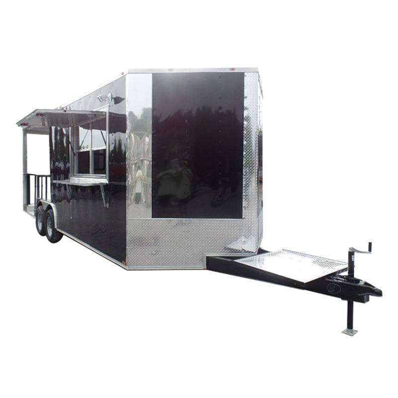 8.5′ x 22′ Concession BBQ Food Trailer Black With Appliances