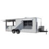 8.5 x 20 white BBQ trailer roomy event kitchen