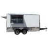 8.5 x 14 white concession trailer with dual 5-foot windows