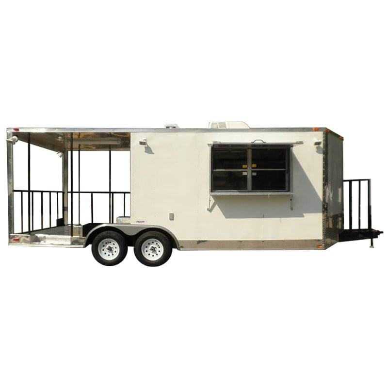 Concession Trailer 8.5’x20′ White – BBQ Smoker Vending Concession