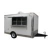 8.5 x 12 White BBQ Trailer with 5-foot commercial grease hood