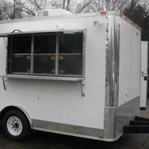 8.5 x 12 White BBQ Trailer with 5-foot commercial grease hood - view 13