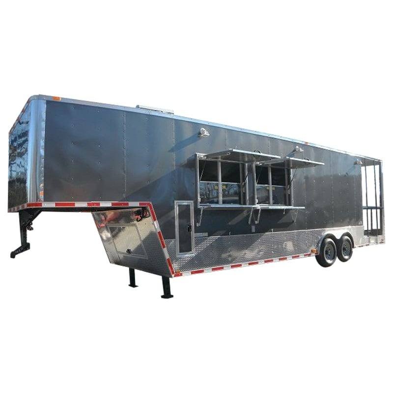 Concession Trailer 8.5’x34′ White – Gooseneck Event Food Vending BBQ