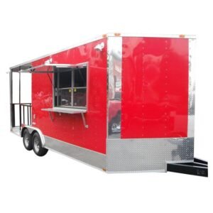 Concession Trailer 8.5'x20' Red - BBQ Smoker Vending Food