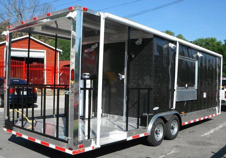 Concession Trailer 8.5′ x 26′ Beige – Vending BBQ Smoker Food Event Restroom — photo 2