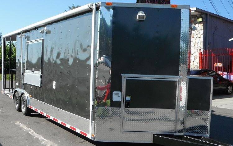 Concession Trailer 8.5′ x 26′ Beige – Vending BBQ Smoker Food Event Restroom — photo 4