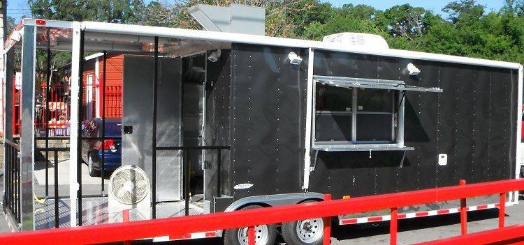 Concession Trailer 8.5′ x 26′ Beige – Vending BBQ Smoker Food Event Restroom — photo 5