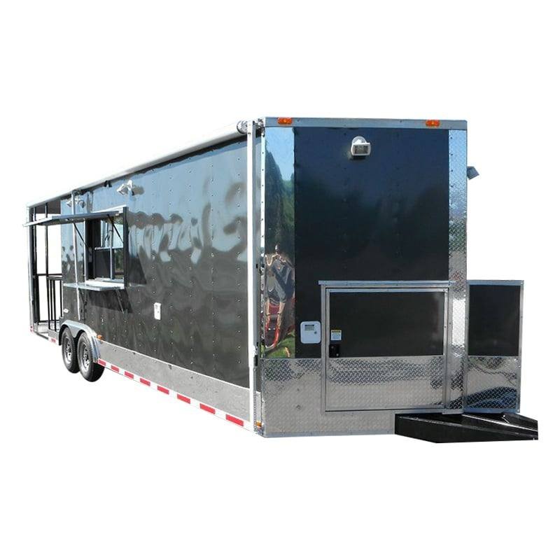 Concession Trailer 8.5′ x 26′ Beige – Vending BBQ Smoker Food Event Restroom