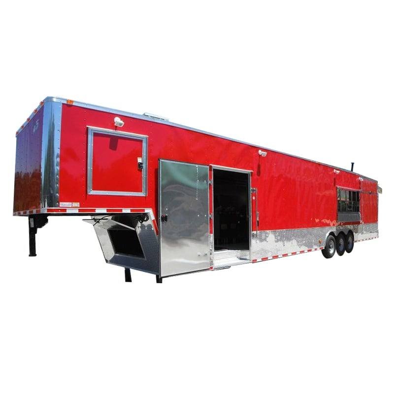 Concession Trailer 8.5’x48′ Gooseneck Catering BBQ Smoker Event (Red)
