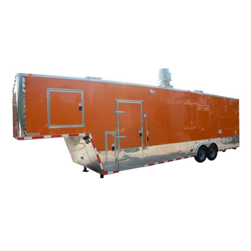 Concession Trailer 8.5’x34′ BBQ Smoker Catering Food Event (Orange) Restroom