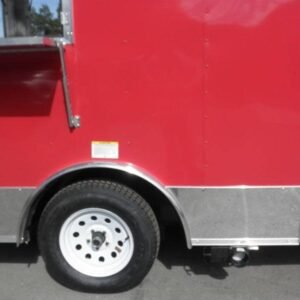 8.5 x 12 Red Vending Trailer with three marquee serving windows - view 8