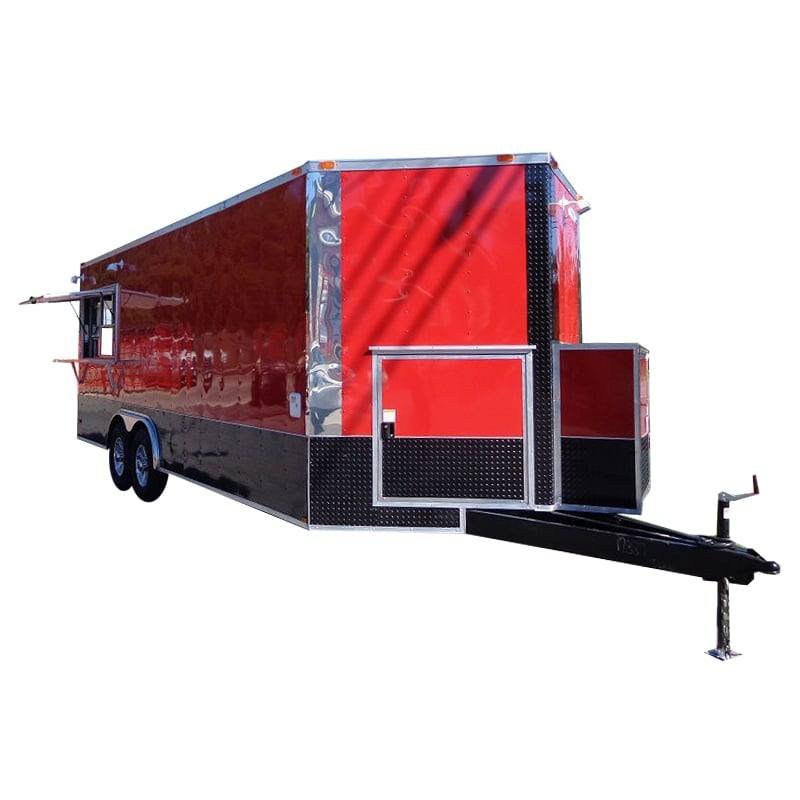 Concession Trailer 8.5’x22′ Vending BBQ Smoker Event Catering (Red)