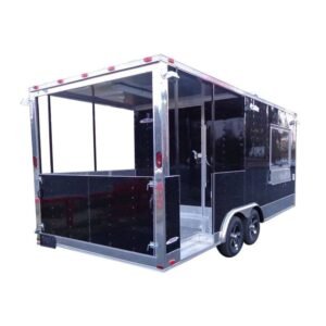 Concession Trailer 8.5x20' Appliances BBQ Smoker Vending Event (Black)