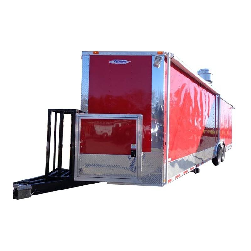 Concession Trailer 8.5′ x 28′ BBQ Smoker Food Event Catering (Red)
