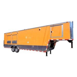 Concession Trailer 8.5'x34' Food Event Catering Gooseneck (Orange) Restroom