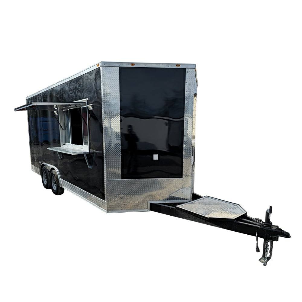 8.5′ X 18′ Elite Black Concession Trailer Food Event Catering