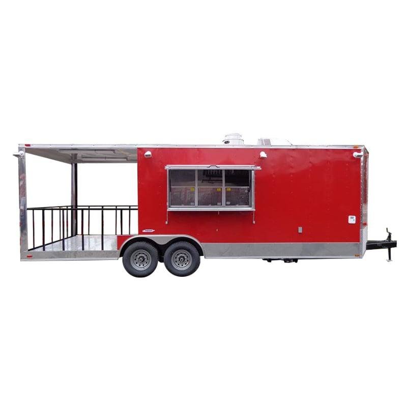 Concession Trailer 8.5’x24′ Red – BBQ Smoker Food Event