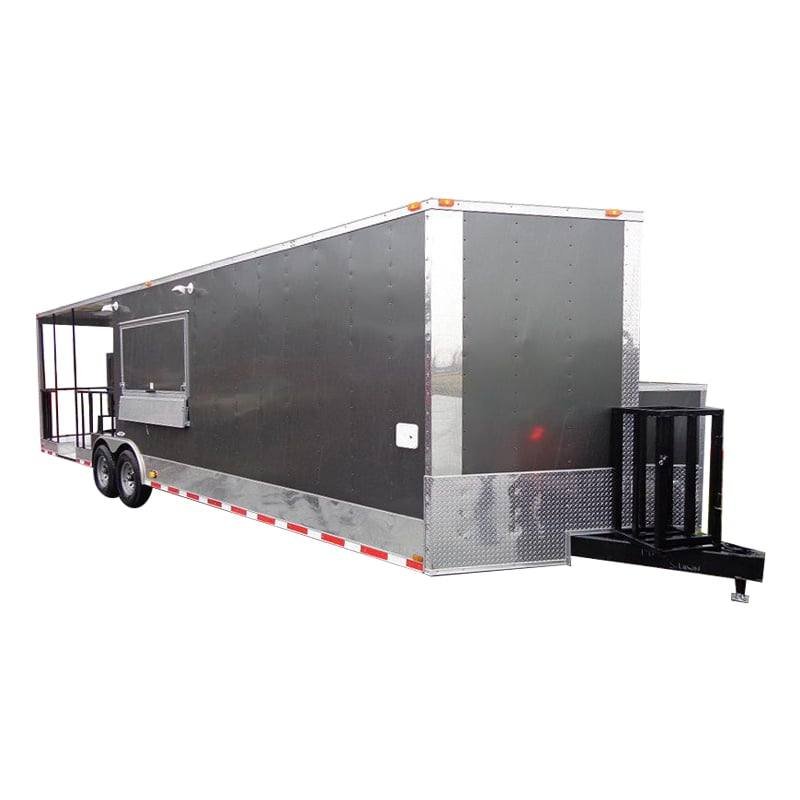 Concession Trailer 8.5’x30′ BBQ Smoker Food Vending (Charcoal Grey)