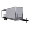 8.5 x 18 White Smoker Trailer with open porch and checkered awning