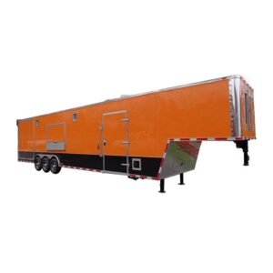 Concession Trailer 8.5'x40' Gooseneck BBQ Smoker Catering (Orange)