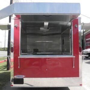 8.5 x 12 Red Vending Trailer with three marquee serving windows - view 7
