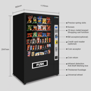 ePay combo vending machine cashless front view - view 3