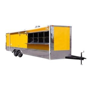 Concession Trailer 8.5'x24' BBQ Smoker Food Event Catering (Yellow)