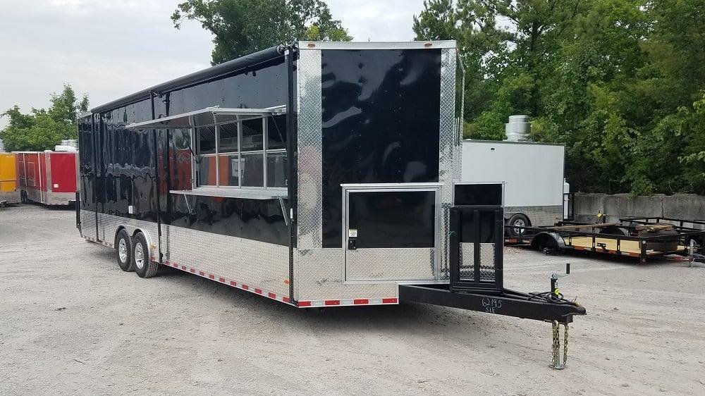 8.5′ x 28′ Black Concession Food Trailer — photo 8