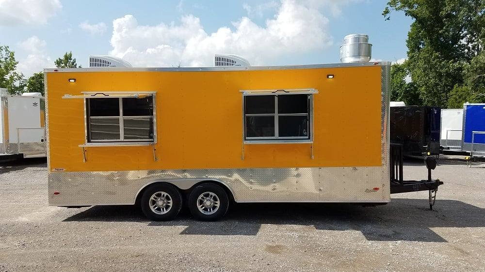 8.5′ x 20′ Penske Yellow Flat Nose Concession Food Trailer — photo 14