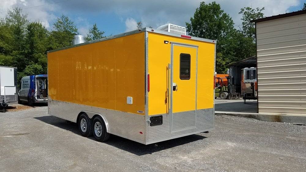 8.5′ x 20′ Penske Yellow Flat Nose Concession Food Trailer — photo 6