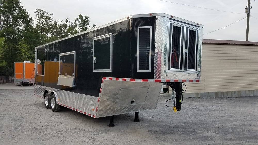 8.5′ x 30′ Black Goose Neck Concession BBQ Food Trailer With Appliances — photo 4