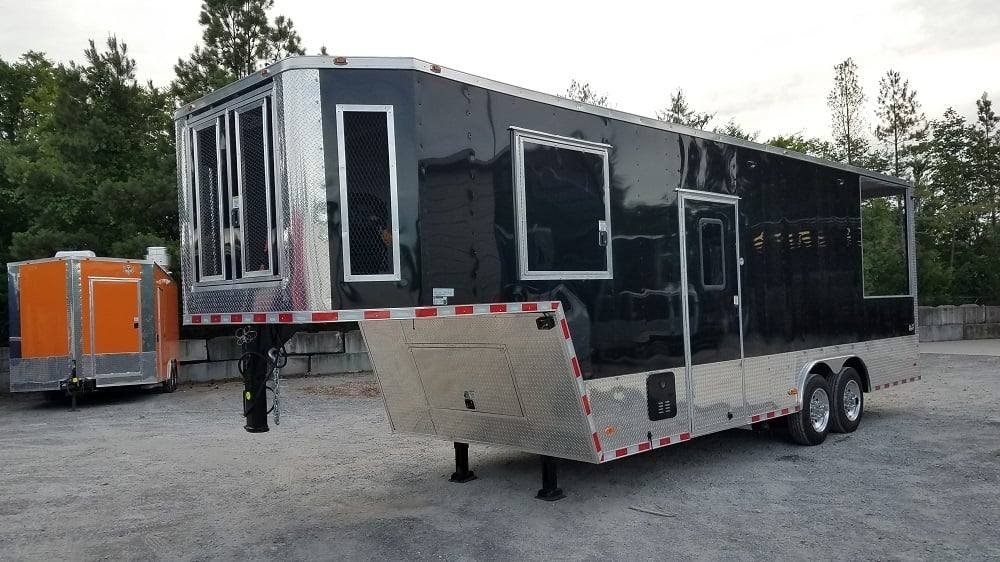 8.5′ x 30′ Black Goose Neck Concession BBQ Food Trailer With Appliances — photo 14