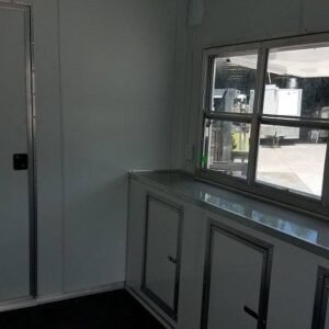7 x 16 beige concession trailer with dual service windows - view 9