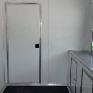 7 x 16 beige concession trailer with dual service windows - view 7