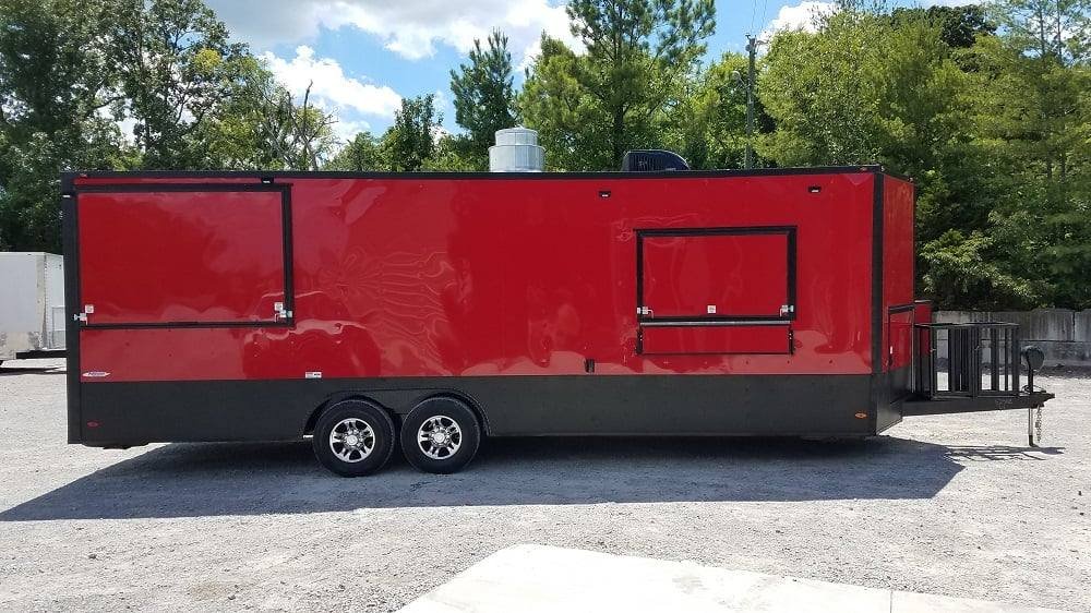 8.5′ x 26′ Red & Black BBQ Porch Concession Trailer With Appliances — photo 11