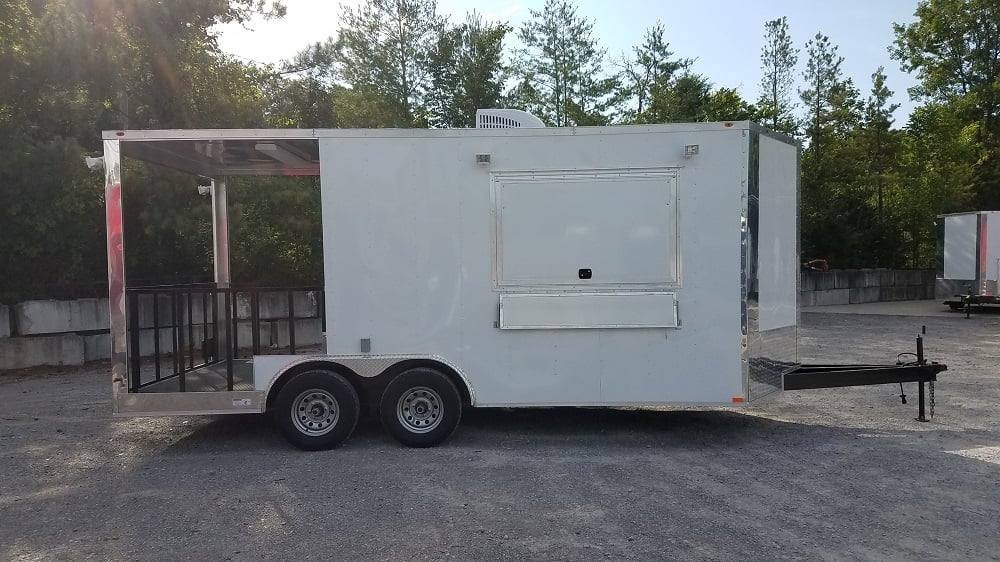 8.5′ x 18′ White Porch Style Event Concession Food Trailer — photo 4