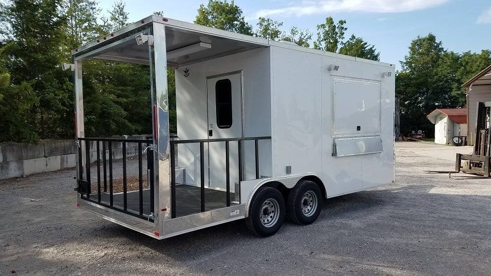 8.5′ x 18′ White Porch Style Event Concession Food Trailer — photo 14